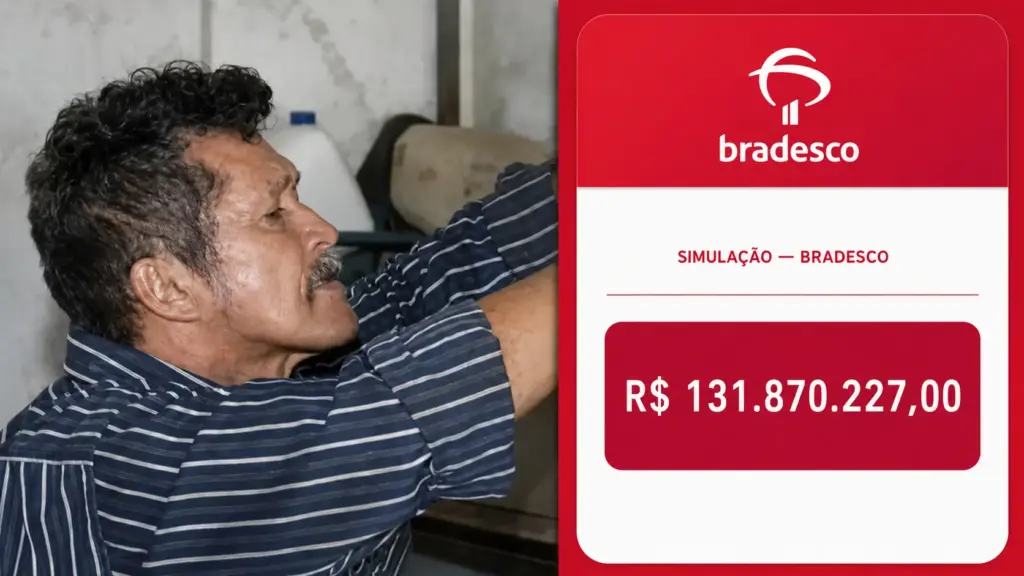 Motorista abriu o aplicativo em Palmas e encontrou R$ 131 milhões enviados por erro do Bradesco, devolveu tudo sete horas depois, afirmou que a tarifa bancária subiu e agora cobra mais de R$ 13 milhões na Justiça