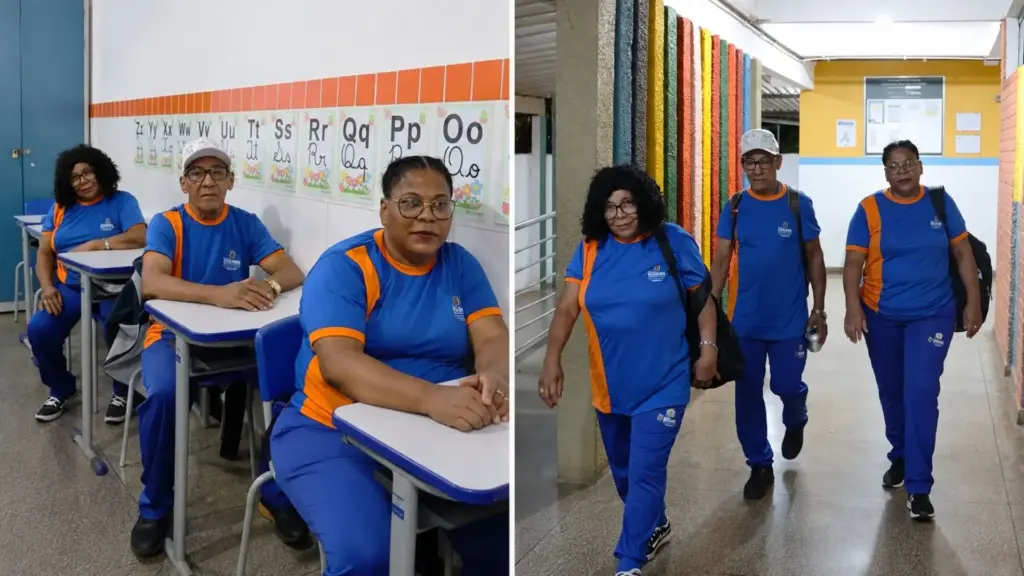 Aos 51 anos, mulher volta à escola após 28 anos longe das salas de aula, convence o pai de 74 e a mãe de 69 a estudar com ela na EJA em Goiânia e transforma o retorno tardio em plano familiar que já mira conclusão em 2027 e faculdade de Direito