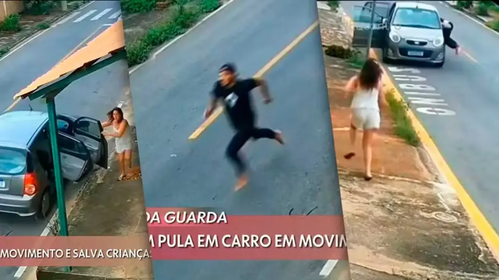Barbeiro de 27 anos termina corte de cabelo, vê carro descer desgovernado de ré com menino de 5 anos e bebê de 8 meses dentro, corre pela avenida, entra pela janela e puxa o freio de mão antes que veículo provoque acidente em Contagem