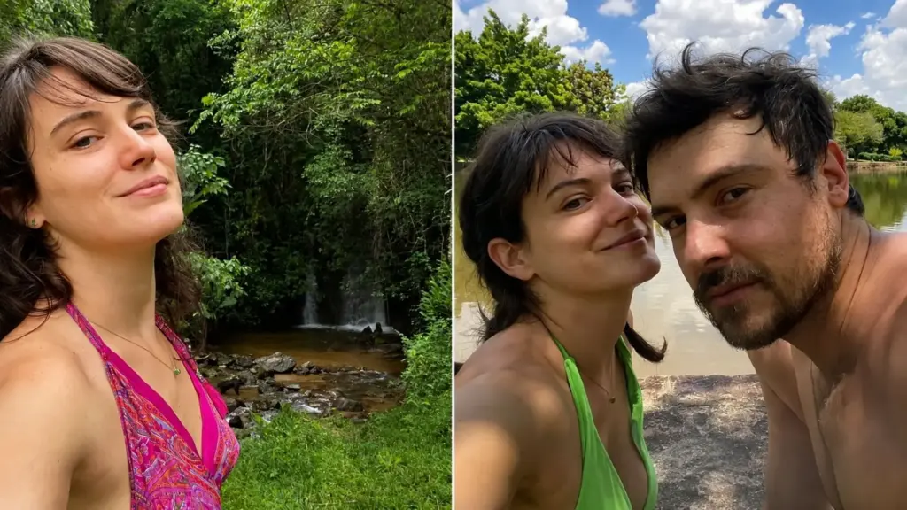 Bianca Bin e Sérgio Guizé trocam a rotina da capital por um sítio em Indaiatuba, cercado por área verde, com piscina, pequena cachoeira, horta cultivada pela atriz e espaço para os animais, em refúgio encontrado com ajuda de Lima Duarte e usado pelo casal para viver com mais privacidade