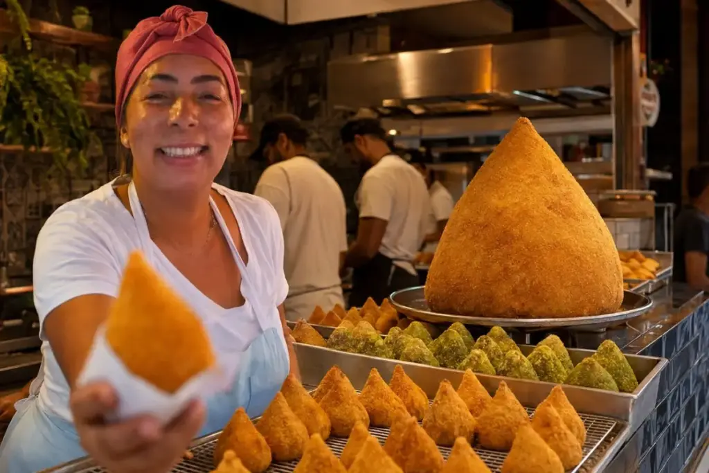 Brasileira mata a saudade de casa fritando coxinha numa churrascaria no Panamá, volta ao Brasil, torra R$ 10 mil para começar, fatura até R$ 250 mil por mês vendendo de coxinha vegana a monstros de 5 quilos em São Paulo Brasileira mata a saudade de casa fritando coxinha numa churrascaria no Panamá, volta ao Brasil, torra R$ 10 mil para começar, fatura até R$ 250 mil por mês vendendo de coxinha vegana a monstros de 5 quilos em São Paulo