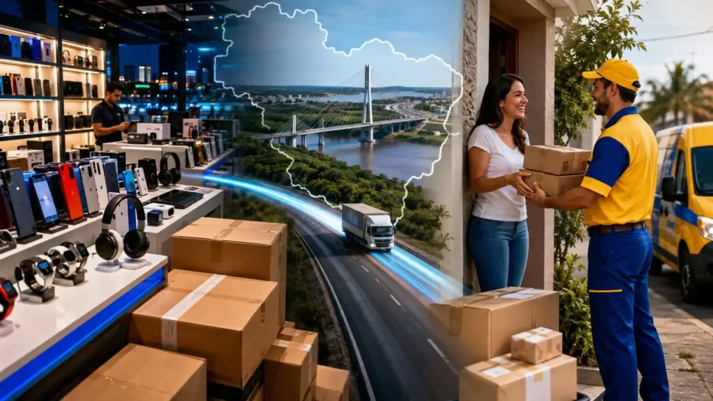 Brasileiros agora podem comprar em lojas paraguaias e receber pelos Correios sem atravessar a fronteira, em serviço que começa com Cellshop e New Zone Importados, aceita encomendas de até 30 kg e prevê entrega entre quatro e oito dias após liberação no centro internacional da estatal