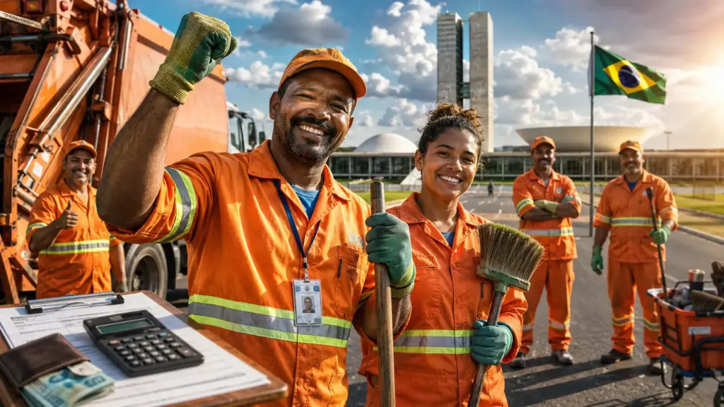 Câmara aprova piso nacional de R$ 3.036 para garis e trabalhadores da limpeza urbana, com adicional de insalubridade de 40%, jornada de 36 horas e aposentadoria especial