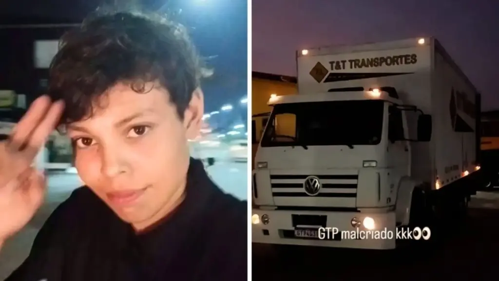 Caminhoneiro de 22 anos é parado pela PM após denúncia de que uma criança estaria dirigindo o caminhão, apresenta a idade real e transforma a abordagem em vídeo nas redes, onde outros motoristas admitem que também se confundiram por causa de sua aparência extremamente jovem