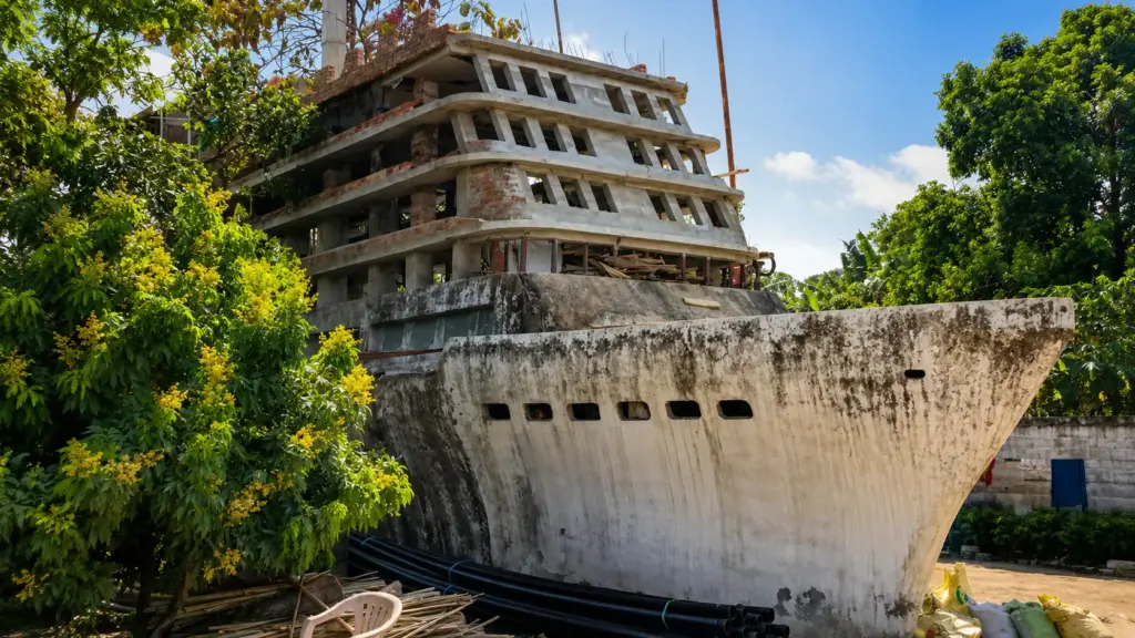 Agricultor indiano aprende alvenaria para economizar e passa 13 anos erguendo uma casa de três andares com o formato completo do Titanic