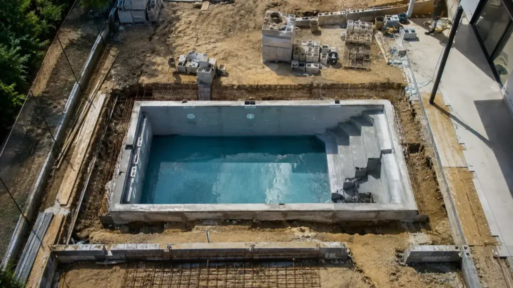 O preço de uma piscina de alvenaria 6 x 3 metros surpreende: estrutura e ferragens podem custar até R$ 45 mil, enquanto revestimento chega a R$ 35 mil, mostrando por que o projeto completo pode alcançar R$ 150 mil