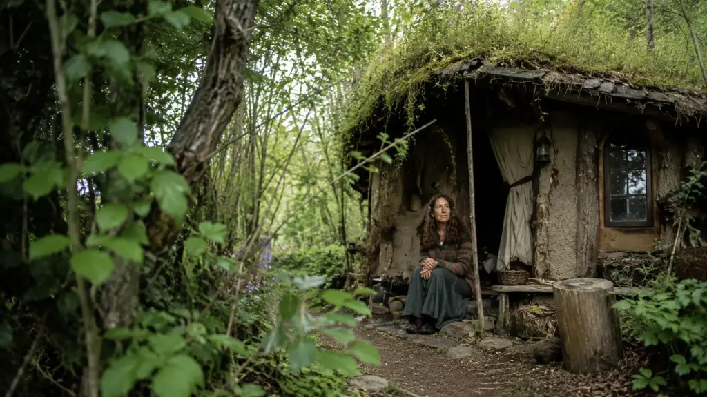 Formada em Oxford troca vida convencional por casa de barro, palha e esterco no País de Gales, busca água no riacho e vive há mais de 25 anos sem água encanada e eletricidade