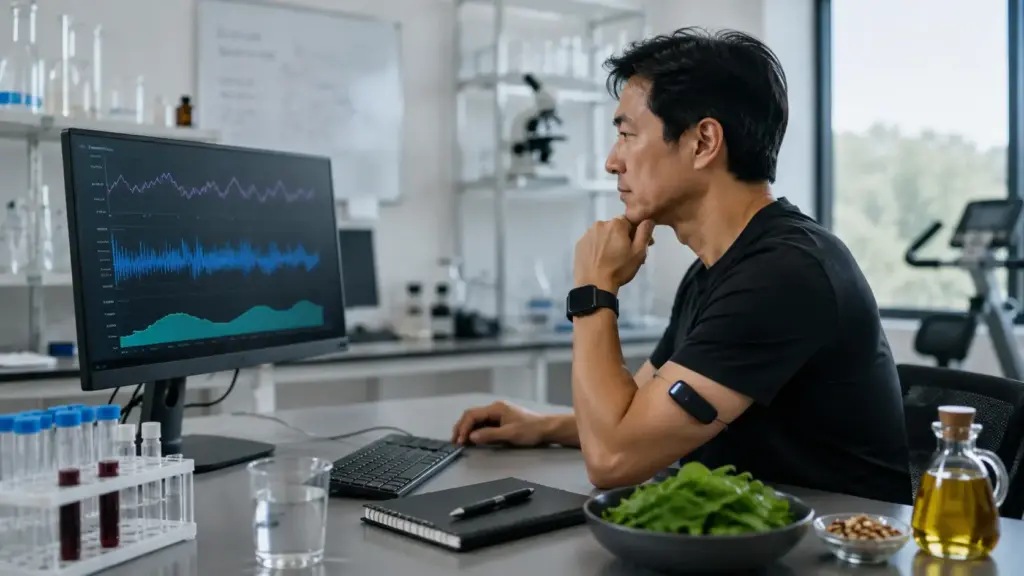 Professor de 47 anos transforma o próprio corpo em laboratório, jejua 20 horas por dia, treina 90 minutos e IA estima idade biológica de 32 — mas resultado não comprova rejuvenescimento