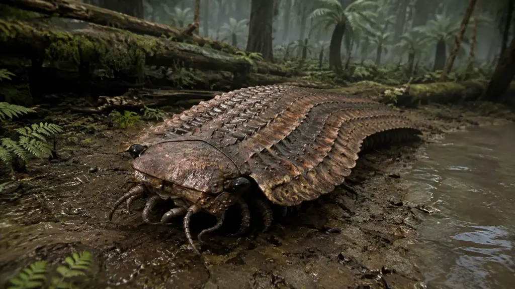 Muito antes dos dinossauros, centopeia gigante de 2,6 metros e cerca de 50 quilos caminhava pela Terra, e fóssil de 326 milhões de anos encontrado em praia inglesa ajuda cientistas a entender como artrópode ficou tão grande
