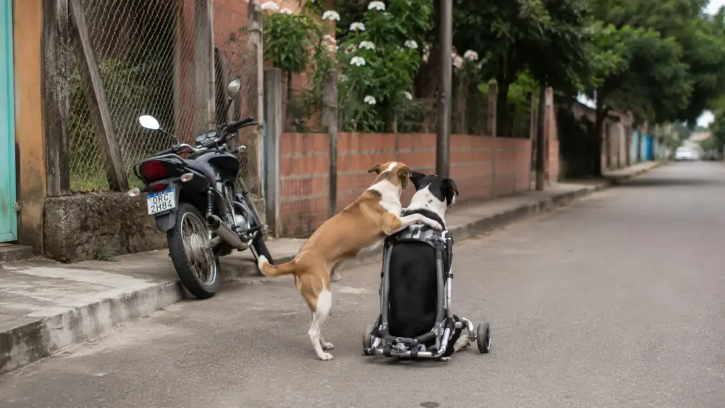 Cão caramelo vê amiga cadeirante capotar durante brincadeira, corre para ajudar e transforma cena em exemplo de companheirismo entre mais de 200 animais resgatados na Colômbia