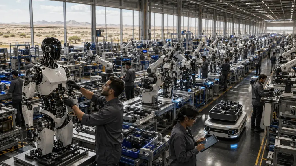 Amazon vai gastar bilhões em nova megafábrica nos EUA para produzir robôs capazes de trabalhar lado a lado com seus funcionários