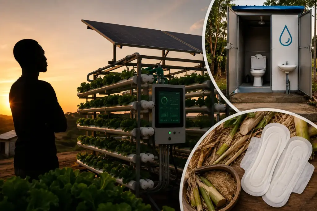Nigeriano transforma conflito e fome em tecnologia para plantar sem solo, instala mais de 3 mil sistemas e divide prêmio de US$ 300 mil com soluções que criam banheiro sem água e absorventes de resíduos agrícolas Nigeriano transforma conflito e fome em tecnologia para plantar sem solo, instala mais de 3 mil sistemas e divide prêmio de US$ 300 mil com soluções que criam banheiro sem água e absorventes de resíduos agrícolas