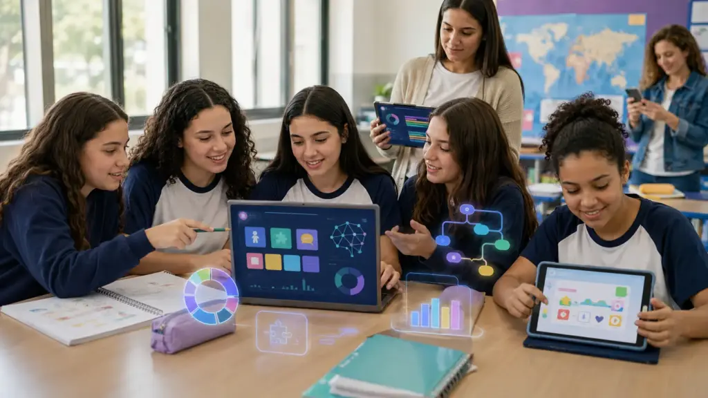 5 alunas brasileiras veem colega com deficiência intelectual enfrentar dificuldades na escola, criam plataforma com IA para adaptar atividades e agora disputam etapa estadual do Sebrae com chance de chegar à final em Brasília e ganhar viagem à Itália