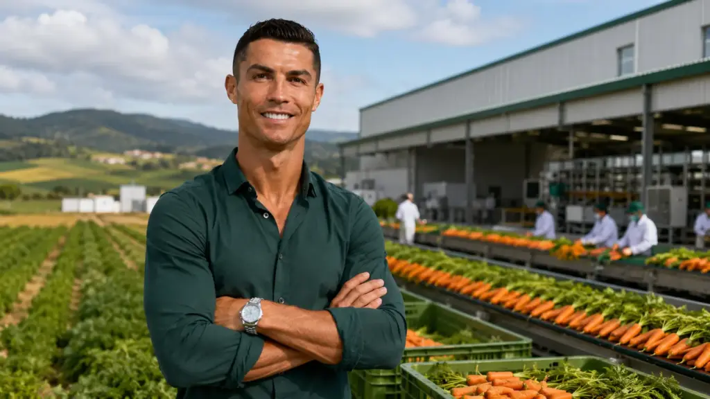 Cristiano Ronaldo surpreende fora dos gramados, entra de vez no agronegócio e aposta em projeto colossal de cerca de R$ 514 milhões que ocupará 50 hectares em Portugal, levará uma megafábrica de cenouras baby e colocará o craque no centro de uma das iniciativas agrícolas mais ousadas da Europa