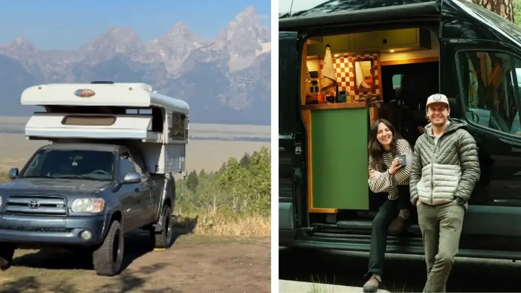 Depois de começar a vida na estrada em uma caminhonete de US$ 2.500, casal passou anos viajando pelos Estados Unidos e decidiu reconstruir uma Ford Transit em apenas 30 dias, instalando cama king-size, sistema solar, baterias, pia grande, cozinha completa e soluções para transformar o veículo em uma segunda casa