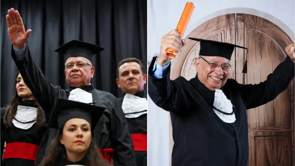 Aos 76 anos, empresário que conheceu o Direito no primeiro emprego aos 17 retomou um sonho quase seis décadas depois, voltou à faculdade, estudou sozinho cerca de 10 horas por dia durante um ano e passou no exame nacional exigido para exercer a advocacia Aos 76 anos, empresário que conheceu o Direito no primeiro emprego aos 17 retomou um sonho quase seis décadas depois, voltou à faculdade, estudou sozinho cerca de 10 horas por dia durante um ano e passou no exame nacional exigido para exercer a advocacia