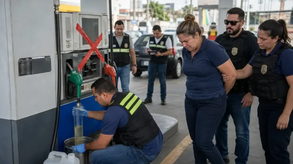 Gerente de posto é presa após fiscalização encontrar diferença superior a 100 ml a cada 20 litros nas bombas, passa dias detida e Justiça determina indenização de R$ 25 mil