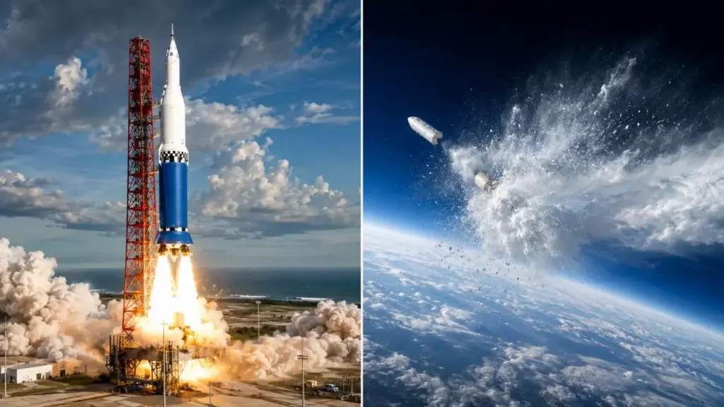 NASA coloca quase 87 mil litros de água dentro de foguete, explode seus estágios a mais de 100 km da Terra e cria enorme nuvem artificial na alta atmosfera