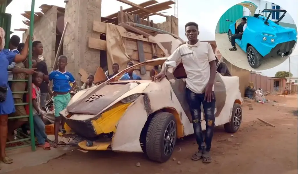 Jovem ganês ouviu que era loucura um garoto como ele construir o próprio carro, mas aos 15 anos trabalhou como vendedor ambulante, juntou peças abandonadas em ferros-velhos e construiu por menos de US$ 3 mil um veículo de 300 cavalos que batizou com o próprio nome