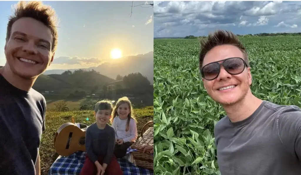 Aos 45 anos, depois de conquistar o Brasil e o mundo com a música, Michel Teló troca parte da rotina dos palcos por uma fazenda de 14 mil hectares no Mato Grosso do Sul, onde cria gado, planta soja e milho ao lado do pai e do irmão e transforma o campo em refúgio para a esposa e os filhos