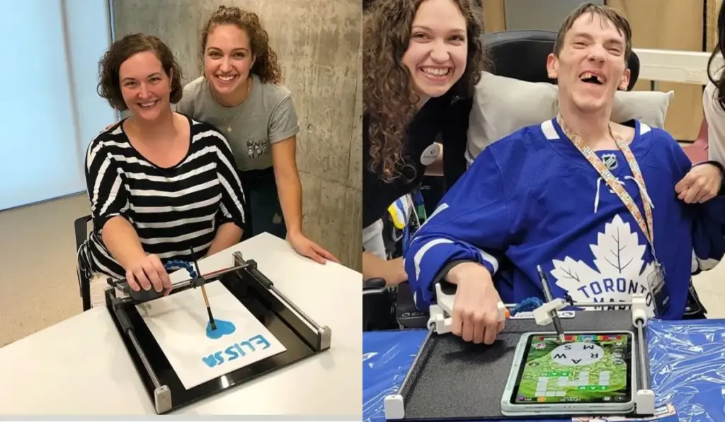 Gambiarra com canudos, esponja e limpadores de cachimbo nasce quando estudante de apenas 18 anos tenta ajudar mulher com paralisia cerebral a recuperar a paixão de pintar, evolui para aparelho que guia as mãos para escrever e desenhar, chega a mais de 25 países e ganha reconhecimento da Apple