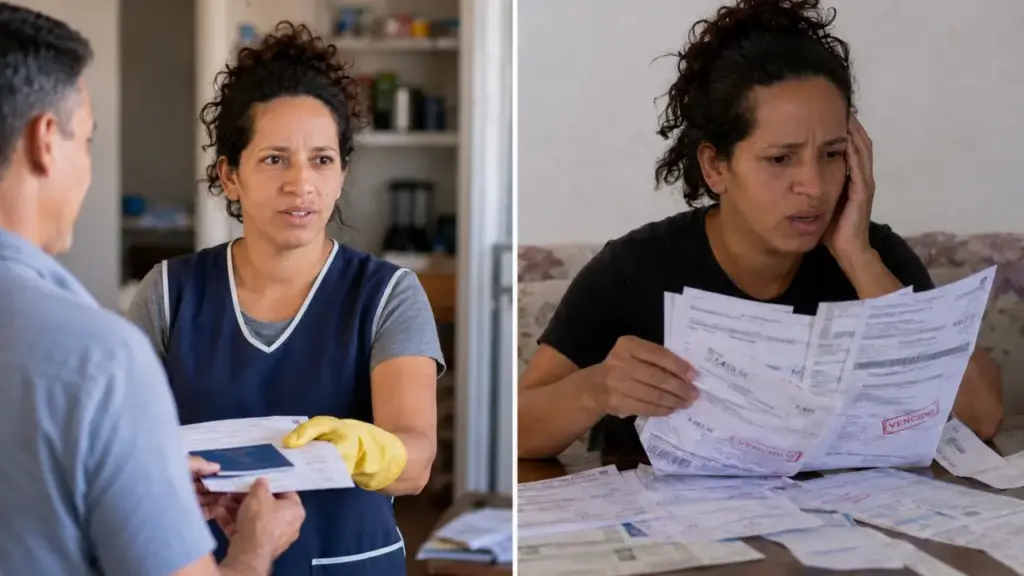 Faxineira entrega documentos ao ex-patrão acreditando que teria carteira assinada e, sete anos depois, enfrenta restaurantes em seu nome, contas bloqueadas e dívida acima de R$ 2 milhões Faxineira entrega documentos ao ex-patrão acreditando que teria carteira assinada e, sete anos depois, enfrenta restaurantes em seu nome, contas bloqueadas e dívida acima de R$ 2 milhões