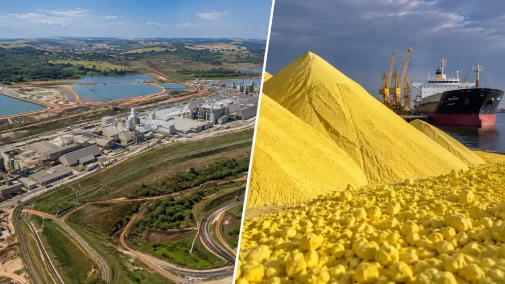 Complexo de fertilizantes de US$ 1 bilhão em Minas Gerais pode reduzir produção e suspender contratos de 600 trabalhadores após crise global do enxofre ameaçar operação