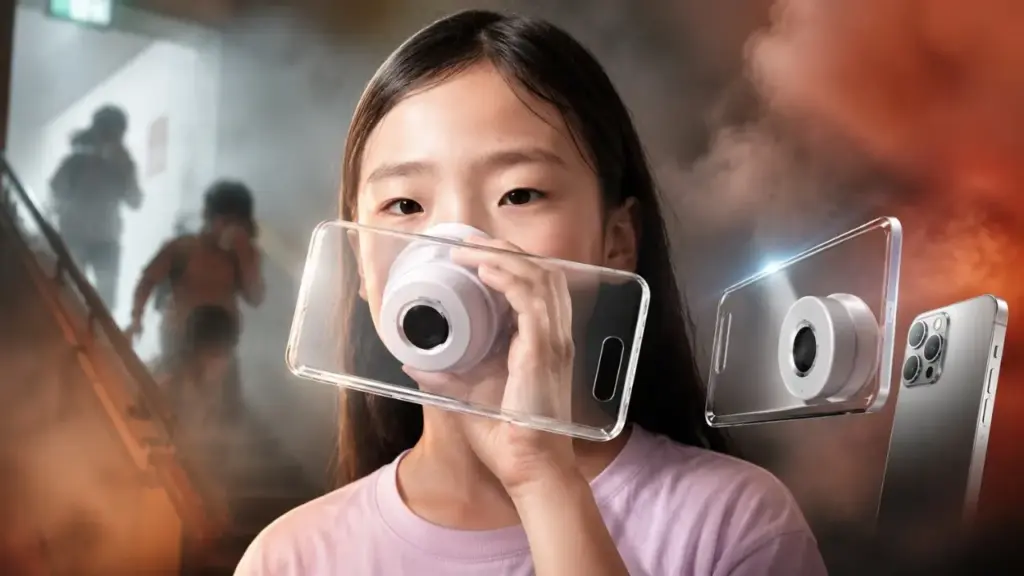 Estudante do 5º ano transforma suporte de celular em dispositivo respiratório para fuga de incêndios após descobrir que fumaça e gases tóxicos podem derrubar vítimas antes das chamas