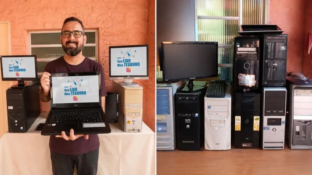 Do lixo dos outros nascem computadores funcionais, um catarinense transforma peças descartadas em máquinas que entrega de graça a pessoas carentes, e já ajudou 355 famílias fazendo tudo sozinho Do lixo dos outros nascem computadores funcionais, um catarinense transforma peças descartadas em máquinas que entrega de graça a pessoas carentes, e já ajudou 355 famílias fazendo tudo sozinho