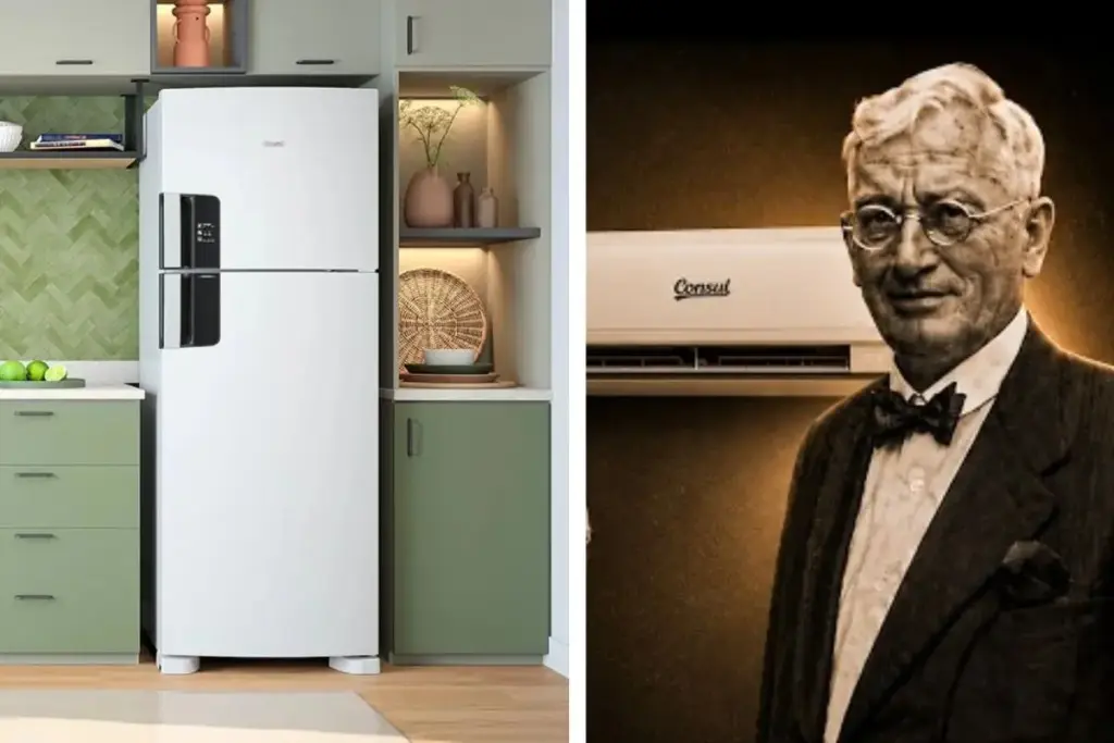 Dois amigos tentaram consertar uma geladeira importada quebrada numa oficina de Brusque e acabaram criando o primeiro refrigerador brasileiro, que em 1950 virou a Consul num galpão de 680 m² em Joinville