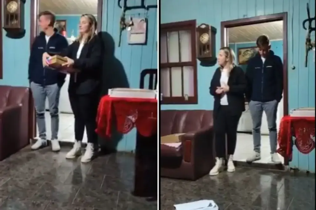Ele foi exposto na frente de dezenas de parentes num falso chá revelação, processou a ex pedindo R$ 100 mil e agora a Justiça decidiu por unanimidade que ele não recebe nada e o vídeo continua no ar