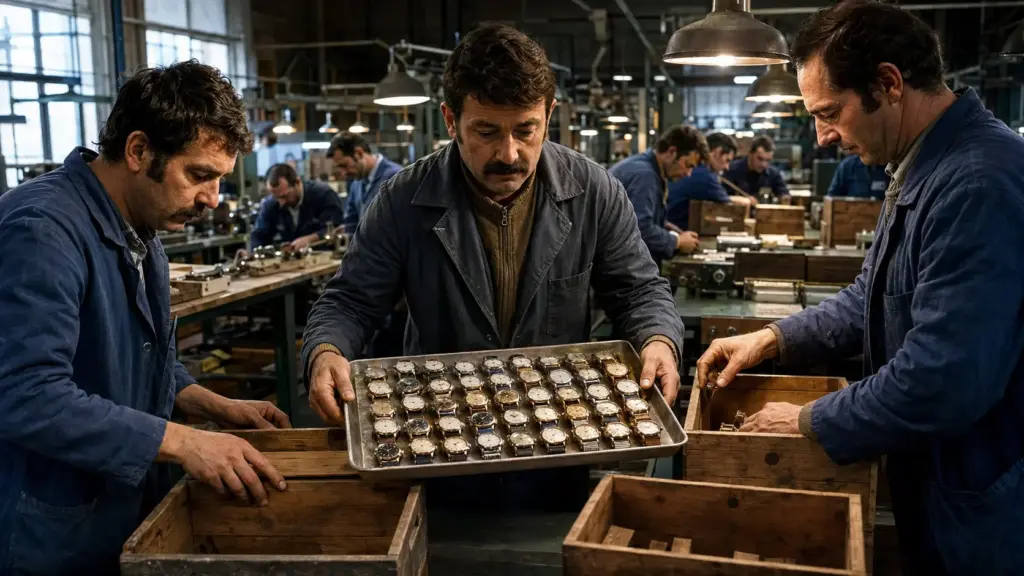 Operários descobriram plano da fábrica que planejava demitir 450 pessoas, esconderam até 80 mil relógios, retomaram a produção, venderam cerca de 40 mil unidades, pagaram os próprios salários e conseguiram a recontratação de 831 trabalhadores