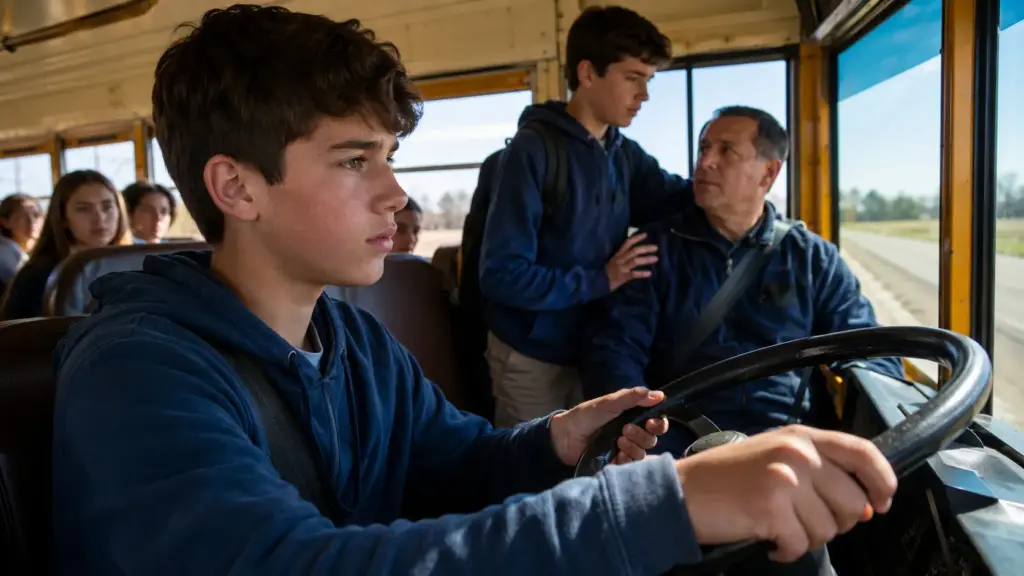 Motorista passou mal com o ônibus escolar em movimento, e um aluno de 13 anos assumiu o volante antes que a viagem terminasse em tragédia