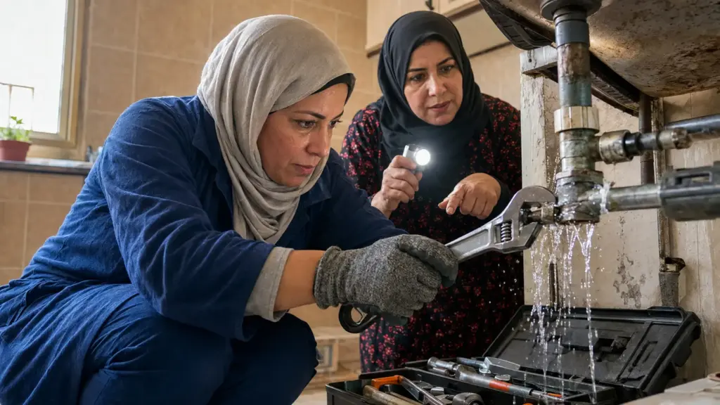 Em um dos países com maior escassez de água do mundo, 30 mulheres aprenderam encanamento para enfrentar perdas estimadas em até 50% e ensinaram mais de 3 mil moradoras a combater vazamentos Em um dos países com maior escassez de água do mundo, 30 mulheres aprenderam encanamento para enfrentar perdas estimadas em até 50% e ensinaram mais de 3 mil moradoras a combater vazamentos