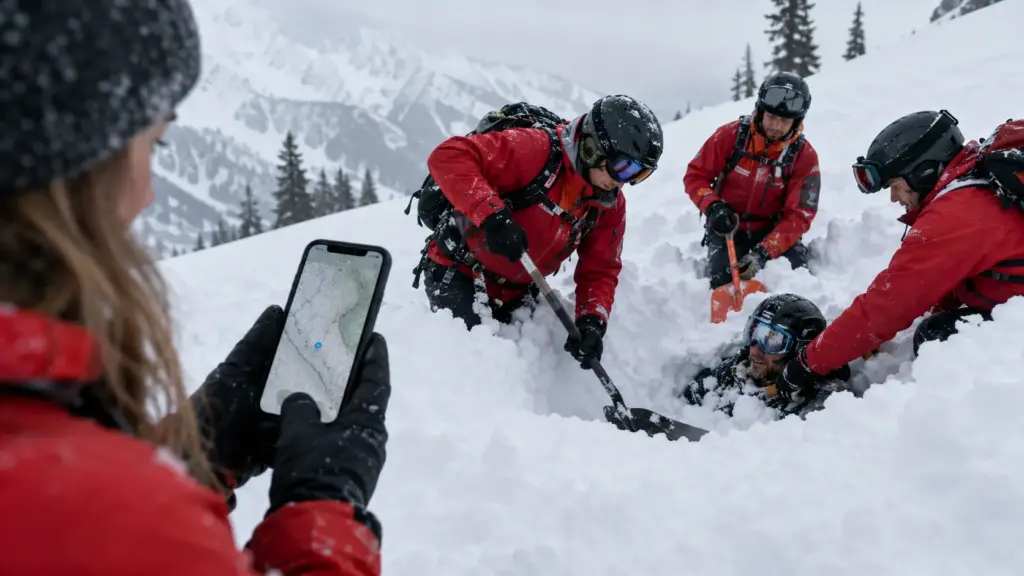 Esquiador fica soterrado por mais de 4 horas após avalanche em Washington, respira por pequena bolsa de ar e localização do iPhone leva esposa e patrulheiros até ele Esquiador fica soterrado por mais de 4 horas após avalanche em Washington, respira por pequena bolsa de ar e localização do iPhone leva esposa e patrulheiros até ele