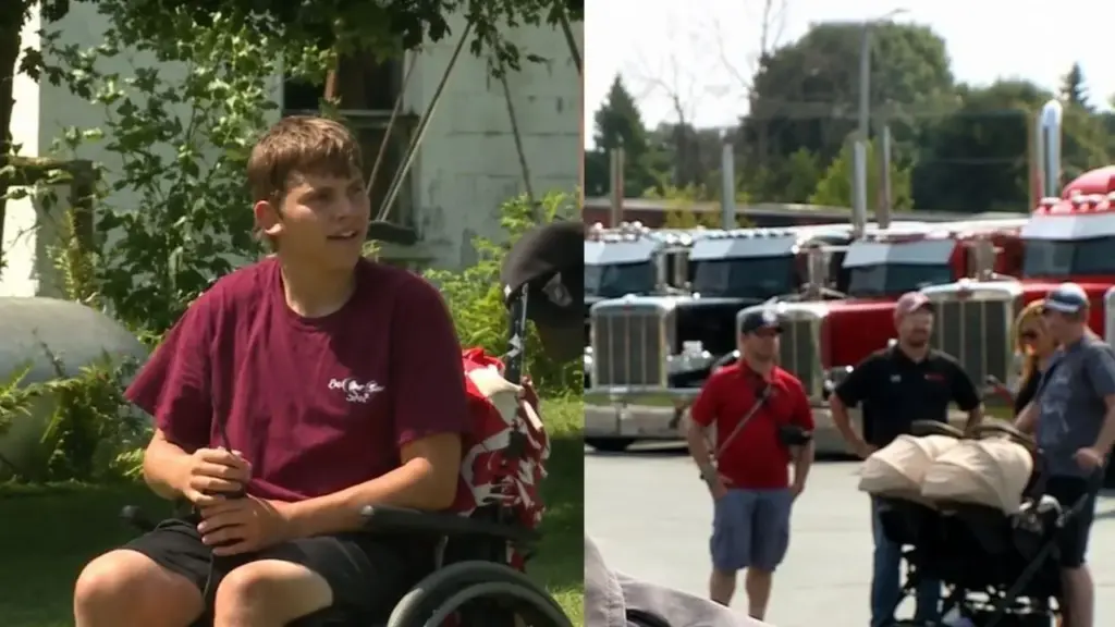 Ex-caminhoneiro planeja uma pequena festa com 5 a 10 caminhões para adolescente apaixonado por carretas, mas convite explode nas redes e transforma o aniversário de 16 anos em um encontro surpresa com cerca de 180 caminhões, 1.200 pessoas e motoristas vindos de diferentes partes dos Estados Unidos