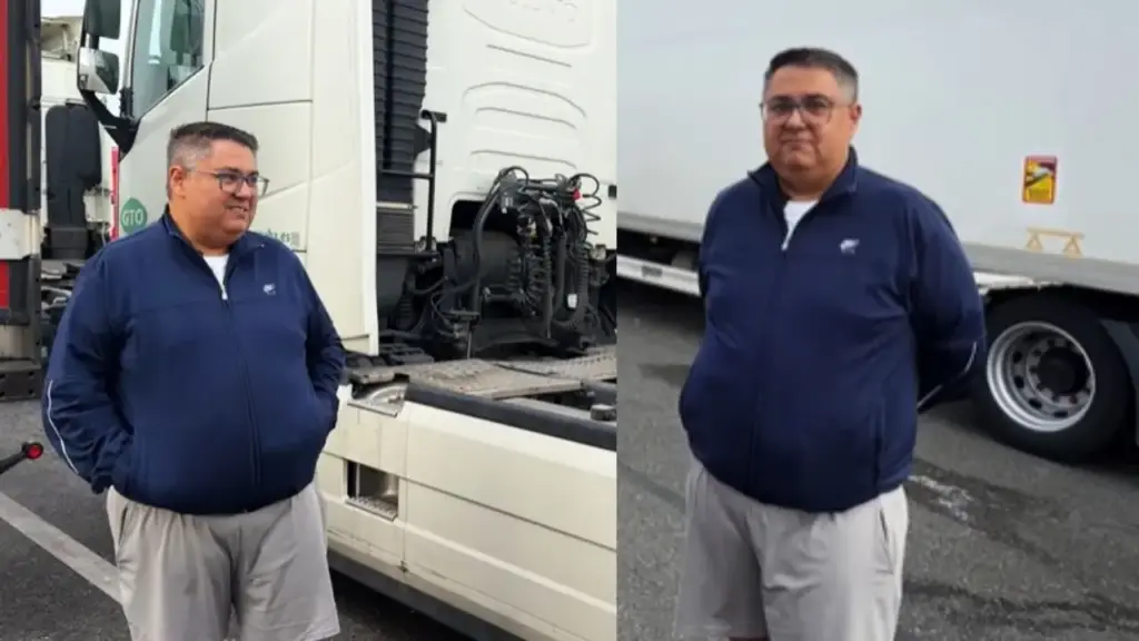 Ex-vigilante de São Paulo deixou o Brasil e virou caminhoneiro na Europa, passa até 3 semanas dormindo na carreta, cruza França, Alemanha e Holanda, enfrenta controle de horas ao volante e diz que pode receber até € 4.500 por mês Ex-vigilante de São Paulo deixou o Brasil e virou caminhoneiro na Europa, passa até 3 semanas dormindo na carreta, cruza França, Alemanha e Holanda, enfrenta controle de horas ao volante e diz que pode receber até € 4.500 por mês