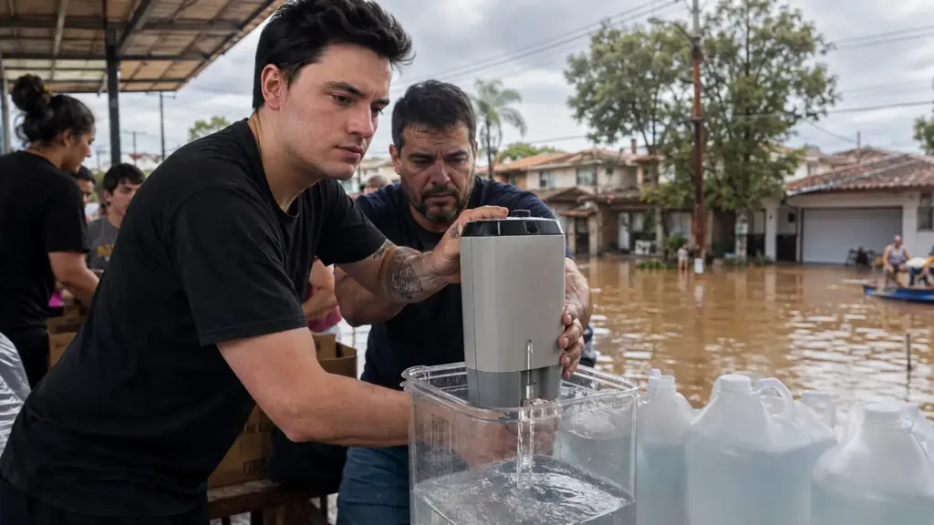 Felipe Neto pede ajuda diante da falta de água potável no RS, mobiliza mais de R$ 5 milhões em apenas 24 horas, compra os últimos 220 purificadores disponíveis e envia equipamentos à população atingida pelas enchentes com apoio da FAB