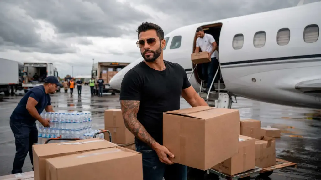 Gusttavo Lima mobiliza 9 carretas e avião particular durante enchentes no RS, envia cerca de 370 toneladas de água, roupas, remédios, colchões e alimentos, faz dois voos de doações para Caxias do Sul e ajuda a abastecer regiões isoladas pela chuva