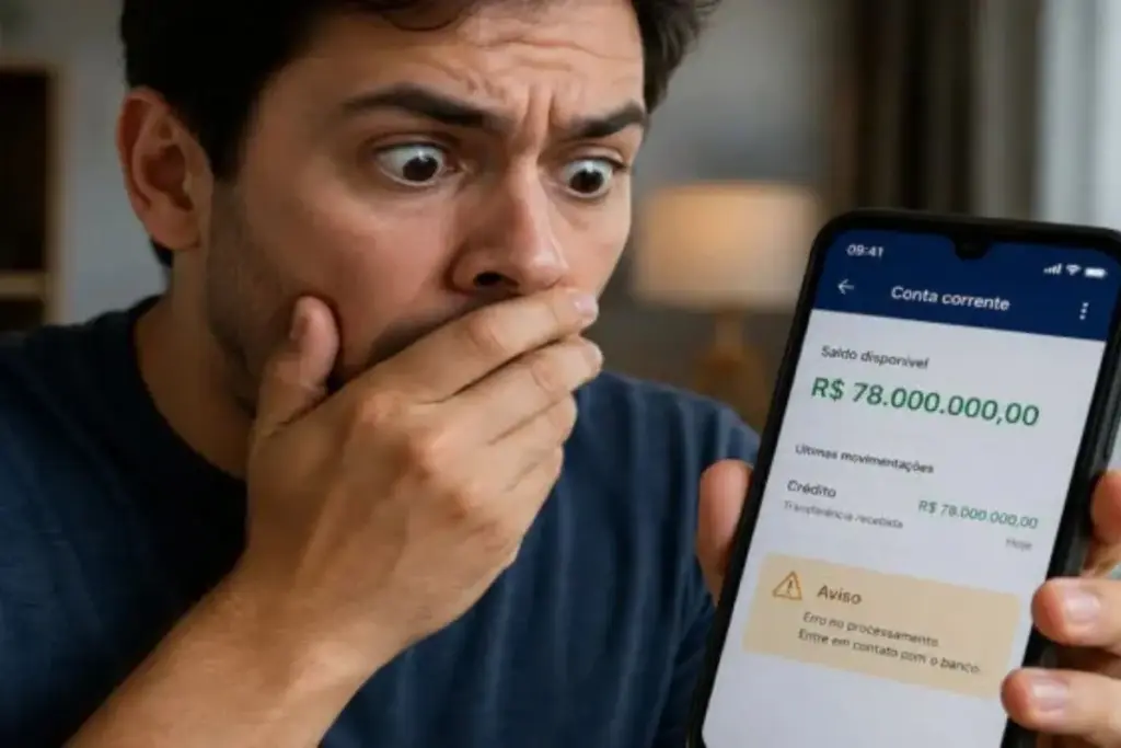 Homem acordou com R$ 78 milhões depositados por erro do banco, aplicou tudo em renda fixa em vez de gastar, esperou a cobrança chegar, devolveu o valor exato e ficou com quase R$ 1 milhão de rendimento no bolso