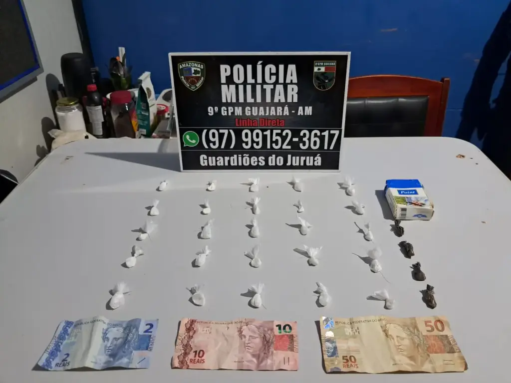 Polícia Militar apreende drogas e detém dois suspeitos durante operação em Guajará