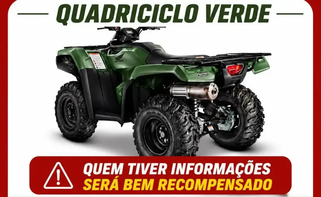 Morador do km 21 da BR-364 oferece recompensa para recuperar quadriciclo roubado