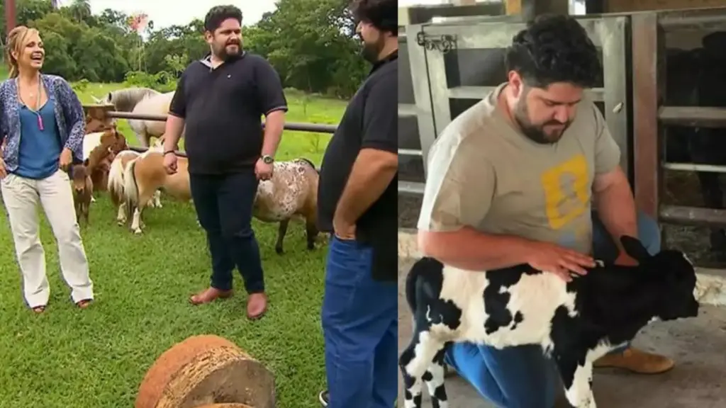 Aos 44 anos, César Menotti transforma fazenda luxuosa num império rural onde mini bois dividem espaço com mini vacas, pôneis, mini porcos, áreas de convivência, espaços ao ar livre e um refúgio reservado para toda família em Minas Gerais
