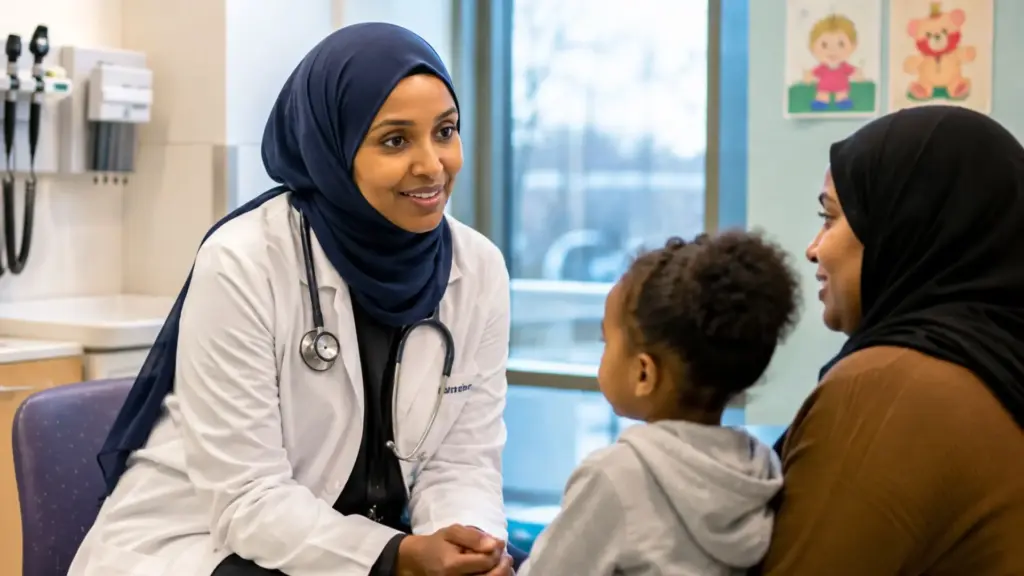 Menina fugiu da guerra na Somália aos 5 anos, viveu um ano em campos de refugiados no Quênia, chegou aos EUA com quatro irmãos, foi atendida em uma clínica de Seattle e voltou 26 anos depois como pediatra e diretora médica do mesmo lugar que cuidou de sua família