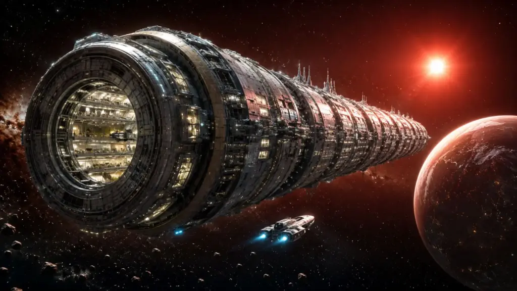 Com 58 km de comprimento, nave espacial de 2,4 bilhões de toneladas levaria 2.400 pessoas por 39 trilhões de quilômetros em uma viagem de 400 anos até Proxima Centauri b