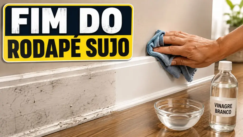 Fim do rodapé encardido: mistura caseira com apenas 2 ingredientes ajuda a remover marcas difíceis, mas um detalhe na aplicação é decisivo para evitar manchas e até danos no MDF