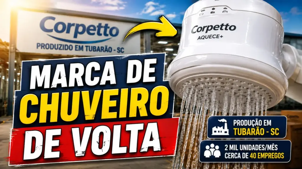 Tradicional marca de chuveiros que marcou gerações no Brasil volta ao mercado após anos e retoma produção com 2 mil unidades por mês