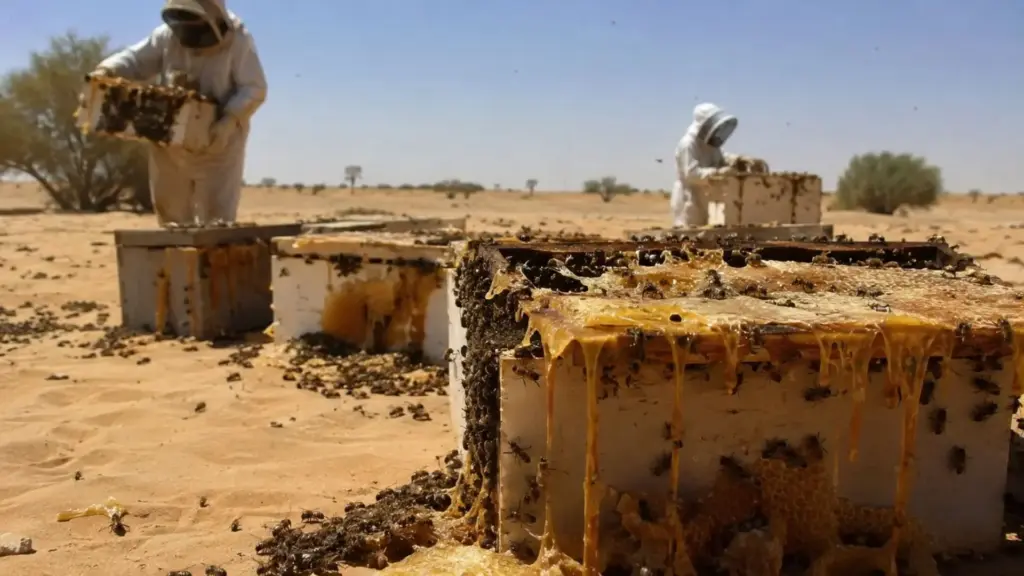 Eles levaram milhões de abelhas para salvar o Saara e acabaram derretidas: o calor destruiu as colmeias, expôs um problema escondido sob a areia e levou os responsáveis a tentar uma solução completamente inesperada Eles levaram milhões de abelhas para salvar o Saara e acabaram derretidas: o calor destruiu as colmeias, expôs um problema escondido sob a areia e levou os responsáveis a tentar uma solução completamente inesperada