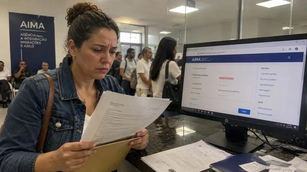 Pedagoga vivia na Zona Leste de São Paulo, foi para Portugal com o marido e duas filhas e recomeçou em uma mercearia; meses depois, gastou 800 euros em ação judicial para conseguir agendamento do marido, esperou seis meses e ainda teve o próprio pedido de residência indeferido após erro no sistema