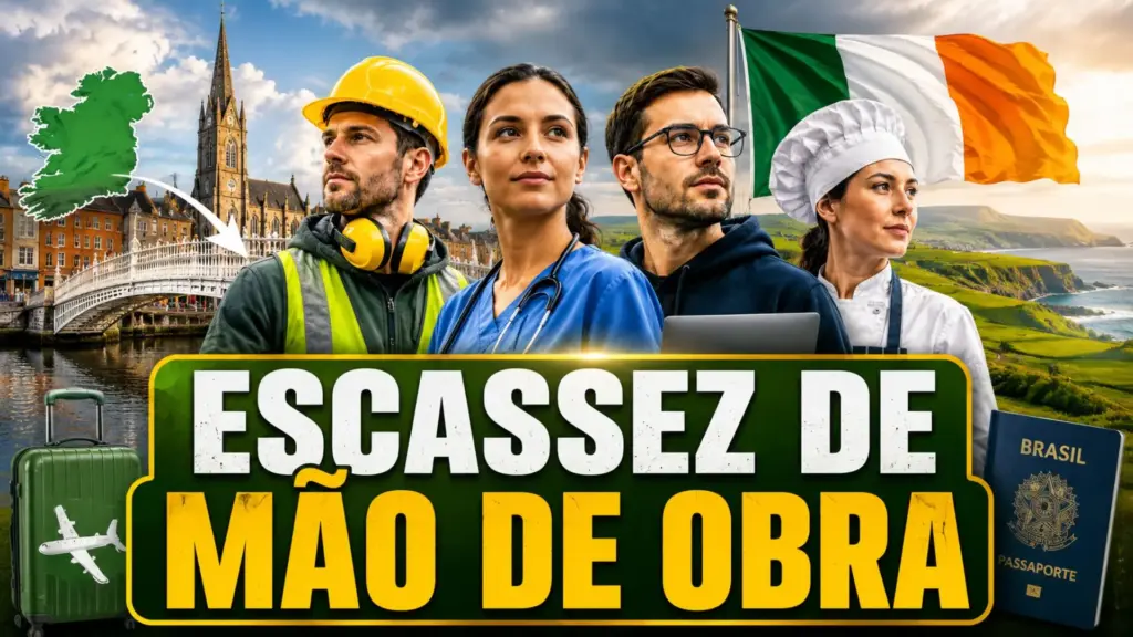 Irlanda está sofrendo com falta de mão de obra e agora busca estrangeiros, incluindo brasileiros, para atuar em setores como construção civil, saúde e até tecnologia.
